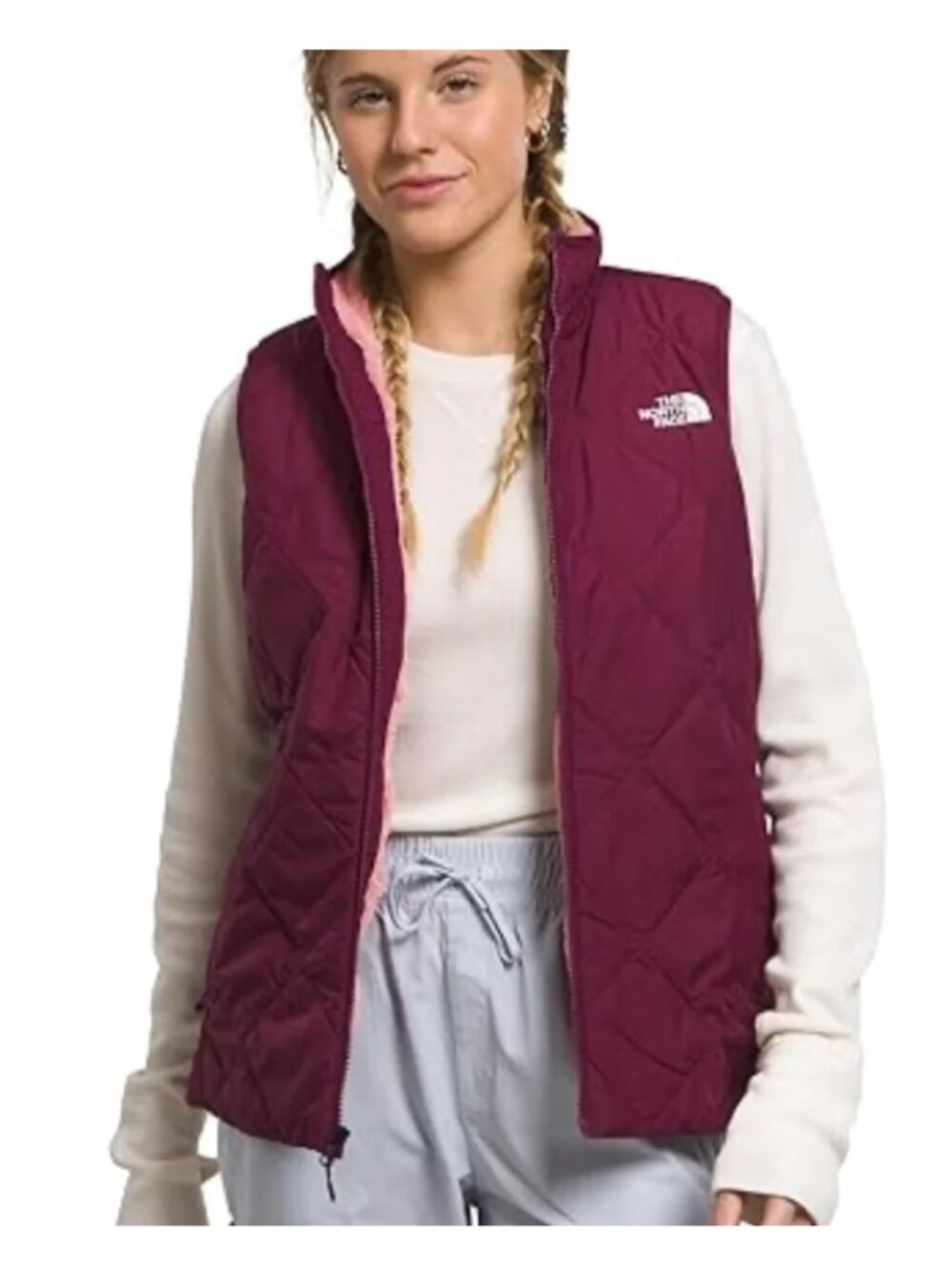 The North Face Quilted Fleece Lined Vest Shady Glade Outdoor Insulated Size L